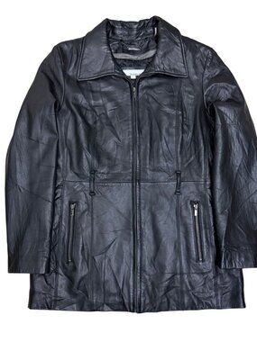 Wilsons Leather Black Coat Winter Insulated Business Casual Jacket Womens Large